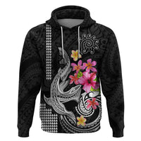 Custom Polynesian Hoodie Hawaiian Warriors with Tribal Shark Tattoos - White - Wonder Print Shop
