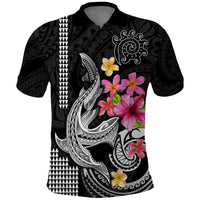 Custom Polynesian Polo Shirt Hawaiian Warriors with Tribal Shark Tattoos - White - Wonder Print Shop