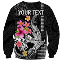 Custom Polynesian Sweatshirt Hawaiian Warriors with Tribal Shark Tattoos - White - Wonder Print Shop