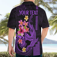 Custom Polynesian Hawaiian Shirt Hawaiian Warriors with Tribal Shark Tattoos - Purple - Wonder Print Shop