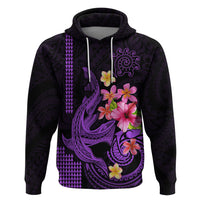Custom Polynesian Hoodie Hawaiian Warriors with Tribal Shark Tattoos - Purple - Wonder Print Shop
