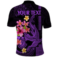 Custom Polynesian Polo Shirt Hawaiian Warriors with Tribal Shark Tattoos - Purple - Wonder Print Shop