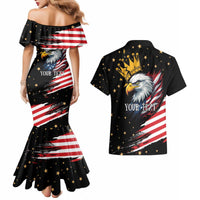 No Kings In America Since 1776 Couples Matching Mermaid Dress and Hawaiian Shirt We The People USA Flag - Wonder Print Shop