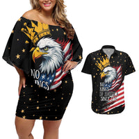 No Kings In America Since 1776 Couples Matching Off Shoulder Short Dress and Hawaiian Shirt We The People USA Flag - Wonder Print Shop