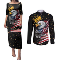 No Kings In America Since 1776 Couples Matching Puletasi and Long Sleeve Button Shirt We The People USA Flag - Wonder Print Shop
