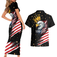 No Kings In America Since 1776 Couples Matching Short Sleeve Bodycon Dress and Hawaiian Shirt We The People USA Flag - Wonder Print Shop
