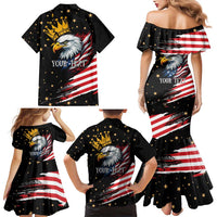 No Kings In America Since 1776 Family Matching Mermaid Dress and Hawaiian Shirt We The People USA Flag - Wonder Print Shop