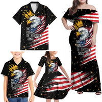 No Kings In America Since 1776 Family Matching Off Shoulder Maxi Dress and Hawaiian Shirt We The People USA Flag - Wonder Print Shop