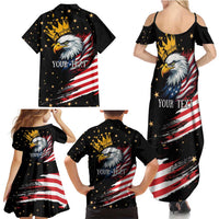 No Kings In America Since 1776 Family Matching Summer Maxi Dress and Hawaiian Shirt We The People USA Flag - Wonder Print Shop