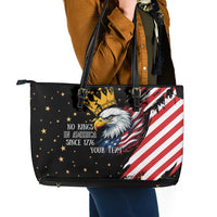 No Kings In America Since 1776 Leather Tote Bag We The People USA Flag - Wonder Print Shop