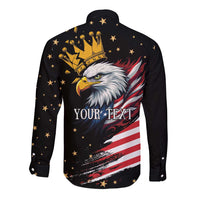 No Kings In America Since 1776 Long Sleeve Button Shirt We The People USA Flag - Wonder Print Shop