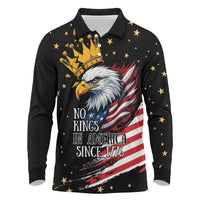 No Kings In America Since 1776 Long Sleeve Polo Shirt We The People USA Flag - Wonder Print Shop
