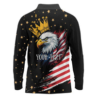 No Kings In America Since 1776 Long Sleeve Polo Shirt We The People USA Flag - Wonder Print Shop