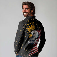No Kings In America Since 1776 Long Sleeve Polo Shirt We The People USA Flag - Wonder Print Shop