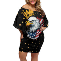 No Kings In America Since 1776 Off Shoulder Short Dress We The People USA Flag - Wonder Print Shop