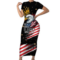 No Kings In America Since 1776 Short Sleeve Bodycon Dress We The People USA Flag - Wonder Print Shop