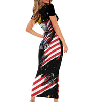 No Kings In America Since 1776 Short Sleeve Bodycon Dress We The People USA Flag - Wonder Print Shop