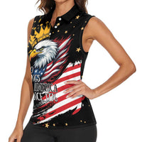 No Kings In America Since 1776 Women Sleeveless Polo Shirt We The People USA Flag - Wonder Print Shop