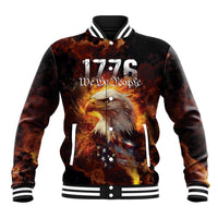 We The People Since 1776 Baseball Jacket USA Flag Flame Eagle - Wonder Print Shop