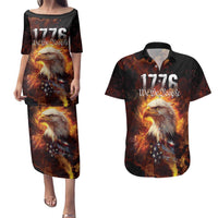 We The People Since 1776 Couples Matching Puletasi and Hawaiian Shirt USA Flag Flame Eagle - Wonder Print Shop
