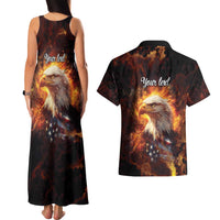 We The People Since 1776 Couples Matching Tank Maxi Dress and Hawaiian Shirt USA Flag Flame Eagle - Wonder Print Shop