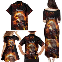 We The People Since 1776 Family Matching Puletasi and Hawaiian Shirt USA Flag Flame Eagle - Wonder Print Shop