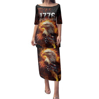 We The People Since 1776 Family Matching Puletasi and Hawaiian Shirt USA Flag Flame Eagle - Wonder Print Shop