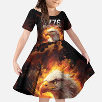 We The People Since 1776 Kid Short Sleeve Dress USA Flag Flame Eagle - Wonder Print Shop