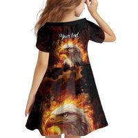 We The People Since 1776 Kid Short Sleeve Dress USA Flag Flame Eagle - Wonder Print Shop