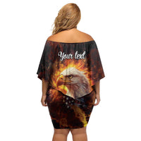 We The People Since 1776 Off Shoulder Short Dress USA Flag Flame Eagle - Wonder Print Shop