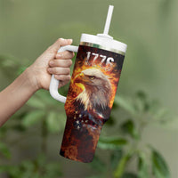 We The People Since 1776 Tumbler With Handle USA Flag Flame Eagle - Wonder Print Shop