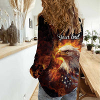 We The People Since 1776 Women Casual Shirt USA Flag Flame Eagle - Wonder Print Shop