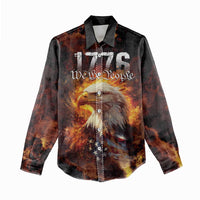 We The People Since 1776 Women Casual Shirt USA Flag Flame Eagle - Wonder Print Shop