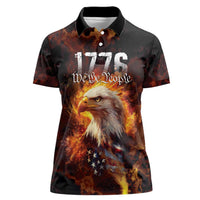 We The People Since 1776 Women Polo Shirt USA Flag Flame Eagle - Wonder Print Shop