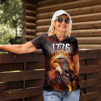 We The People Since 1776 Women Polo Shirt USA Flag Flame Eagle - Wonder Print Shop