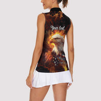 We The People Since 1776 Women Sleeveless Polo Shirt USA Flag Flame Eagle - Wonder Print Shop