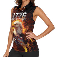 We The People Since 1776 Women Sleeveless Polo Shirt USA Flag Flame Eagle - Wonder Print Shop