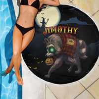 Halloween Raccoon Jimothy Beach Blanket