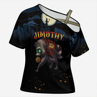 Halloween Raccoon Jimothy Personalized Cross Shoulder Shirt