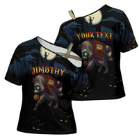 Halloween Raccoon Jimothy Personalized Cross Shoulder Shirt