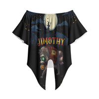 Halloween Raccoon Jimothy Personalized Off Shoulder Wrap Waist Top