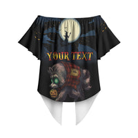 Halloween Raccoon Jimothy Personalized Off Shoulder Wrap Waist Top