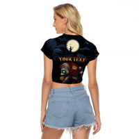 Halloween Raccoon Jimothy Personalized Raglan Cropped T Shirt