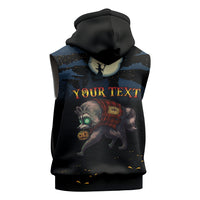 Halloween Raccoon Jimothy Personalized Sleeveless Zip Hoodie