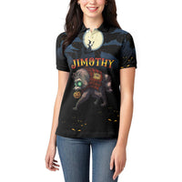 Halloween Raccoon Jimothy Personalized Women Polo Shirt