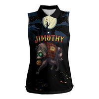 Halloween Raccoon Jimothy Personalized Women Sleeveless Polo Shirt