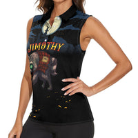 Halloween Raccoon Jimothy Personalized Women Sleeveless Polo Shirt