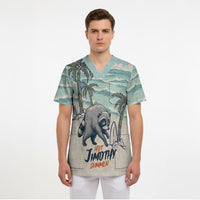 Hot Jimothy Summer Retro Style Scrub Top