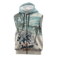 Hot Jimothy Summer Retro Style Sleeveless Zip Hoodie