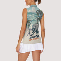 Hot Jimothy Summer Retro Style Women Sleeveless Polo Shirt
